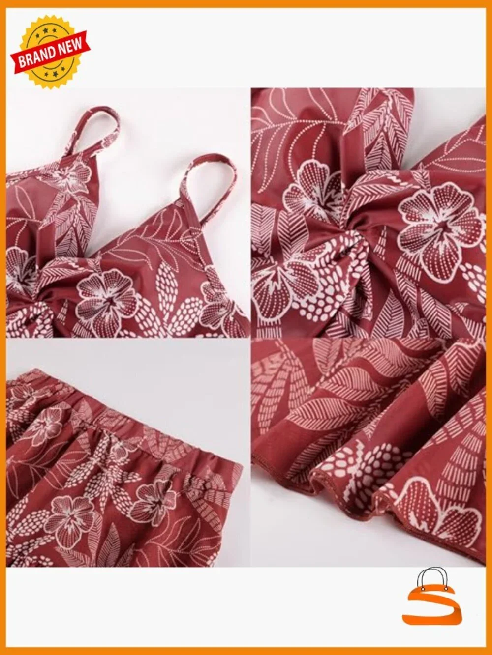 One Piece Swimsuit with Cover Up Skirt Tummy Control V Neck